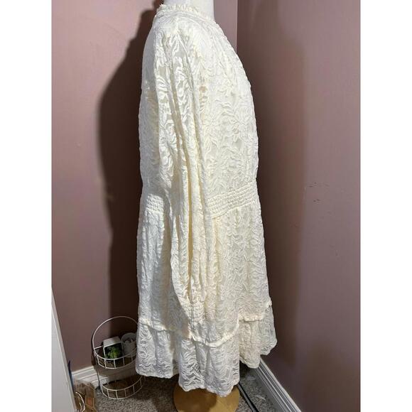 Torrid Mini Stretch Lace Tiered Dress Women Size 2X Fit & Flare Ivory Lined - Picture 5 of 13